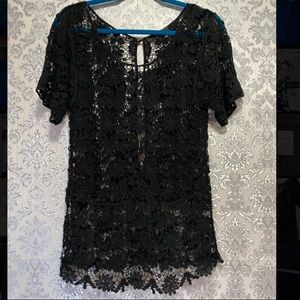 Dulcie Black Crochet Top